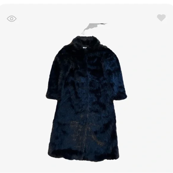 Oversized Black Faux Fur Long Coat - Women's Elegant Winter Cape - Picture 4 of 5